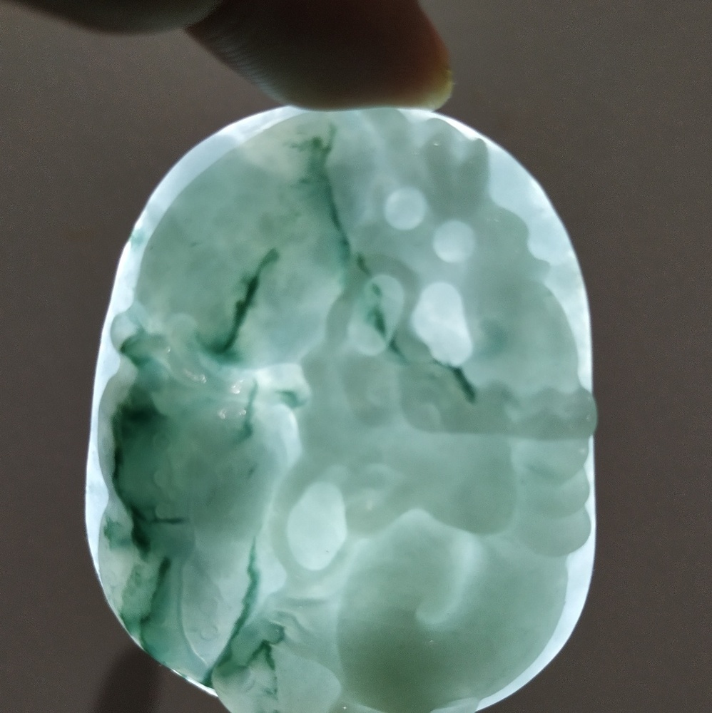 Authentic lavender real lucky jade pendant